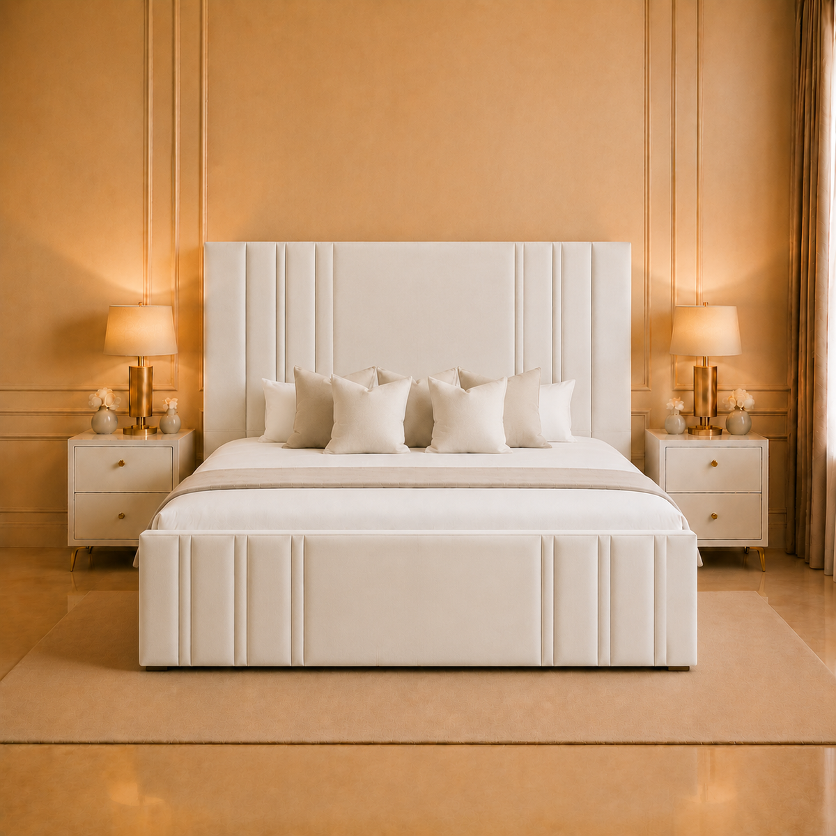Zeno Vertical Panel Upholstered Bed Frame