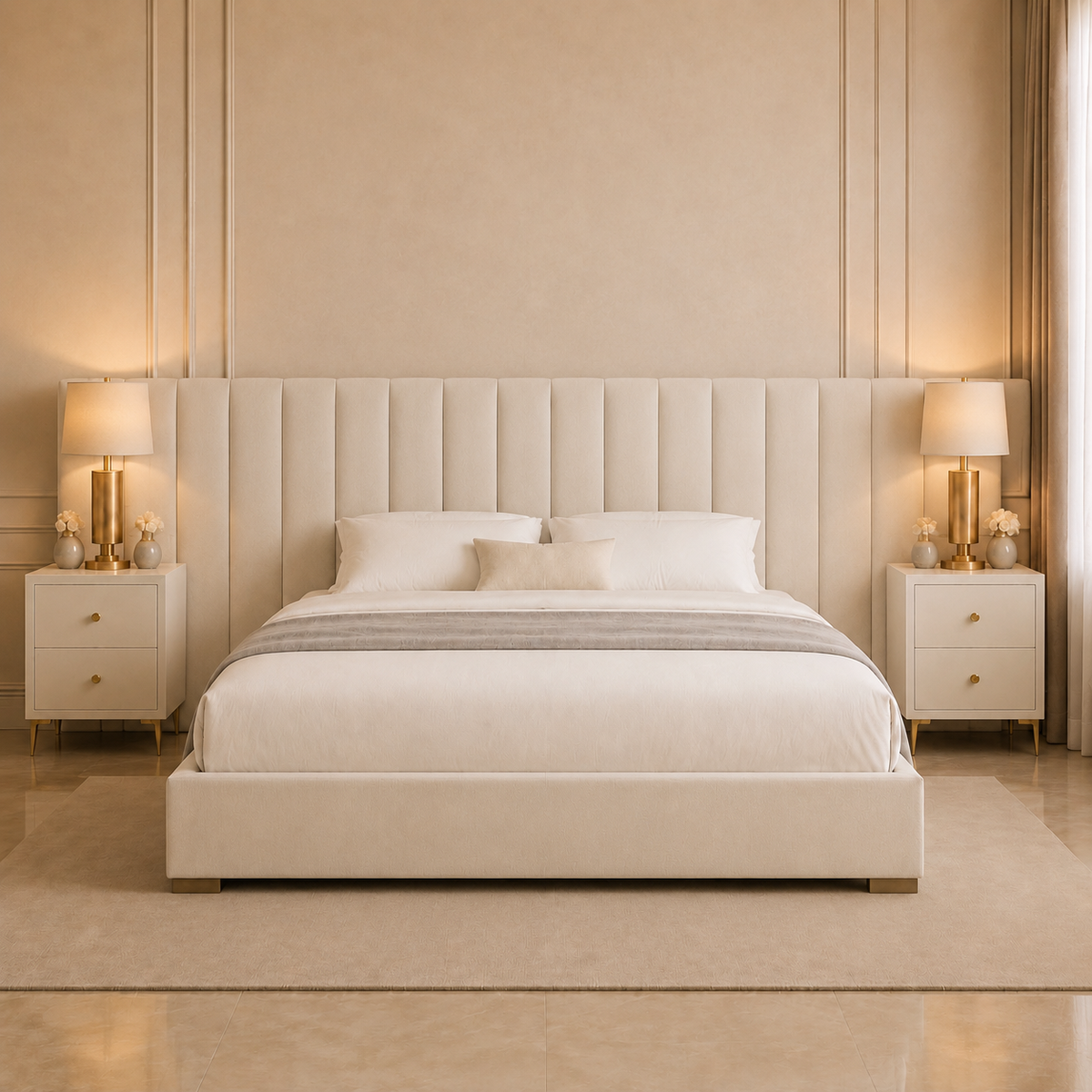 Sono Channelled Upholstered Bed Frame