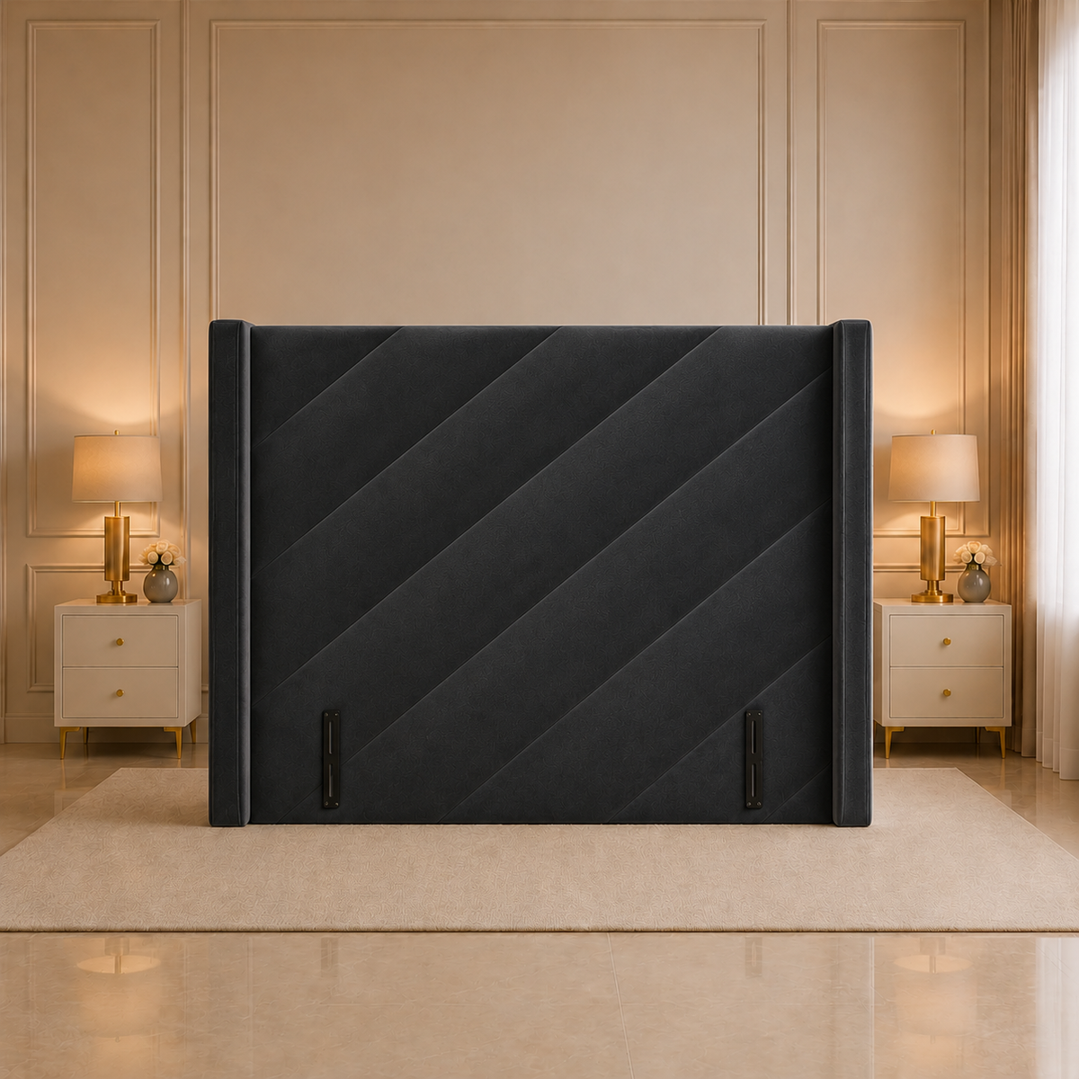 Rosabella Winged Upholstered Headboard