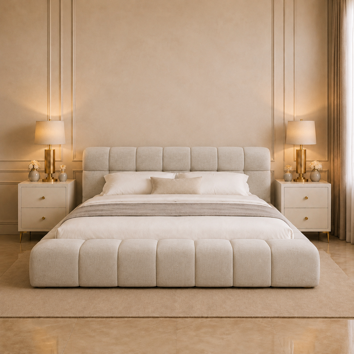 Lafayette Sculpted Upholstered Bed Frame