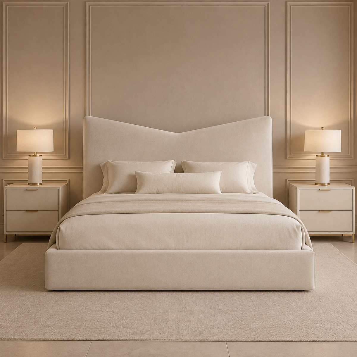 Almo Tapered Upholstered Bed Frame