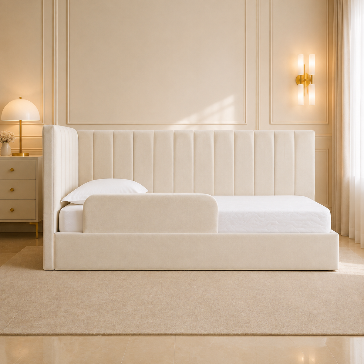 Penelope Upholstered Junior Bed with Safety Barrier