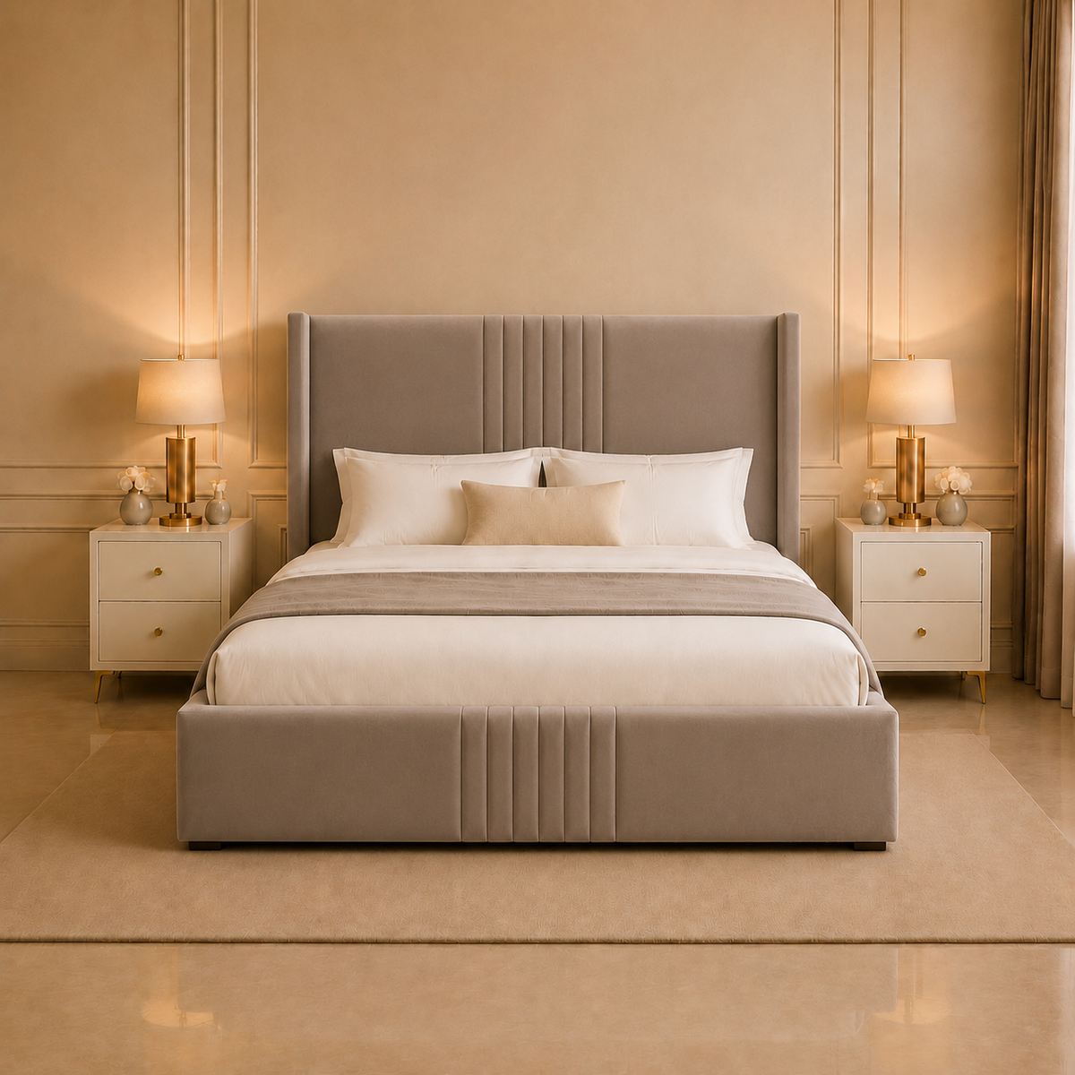 Nova Winged Upholstered Bed Frame