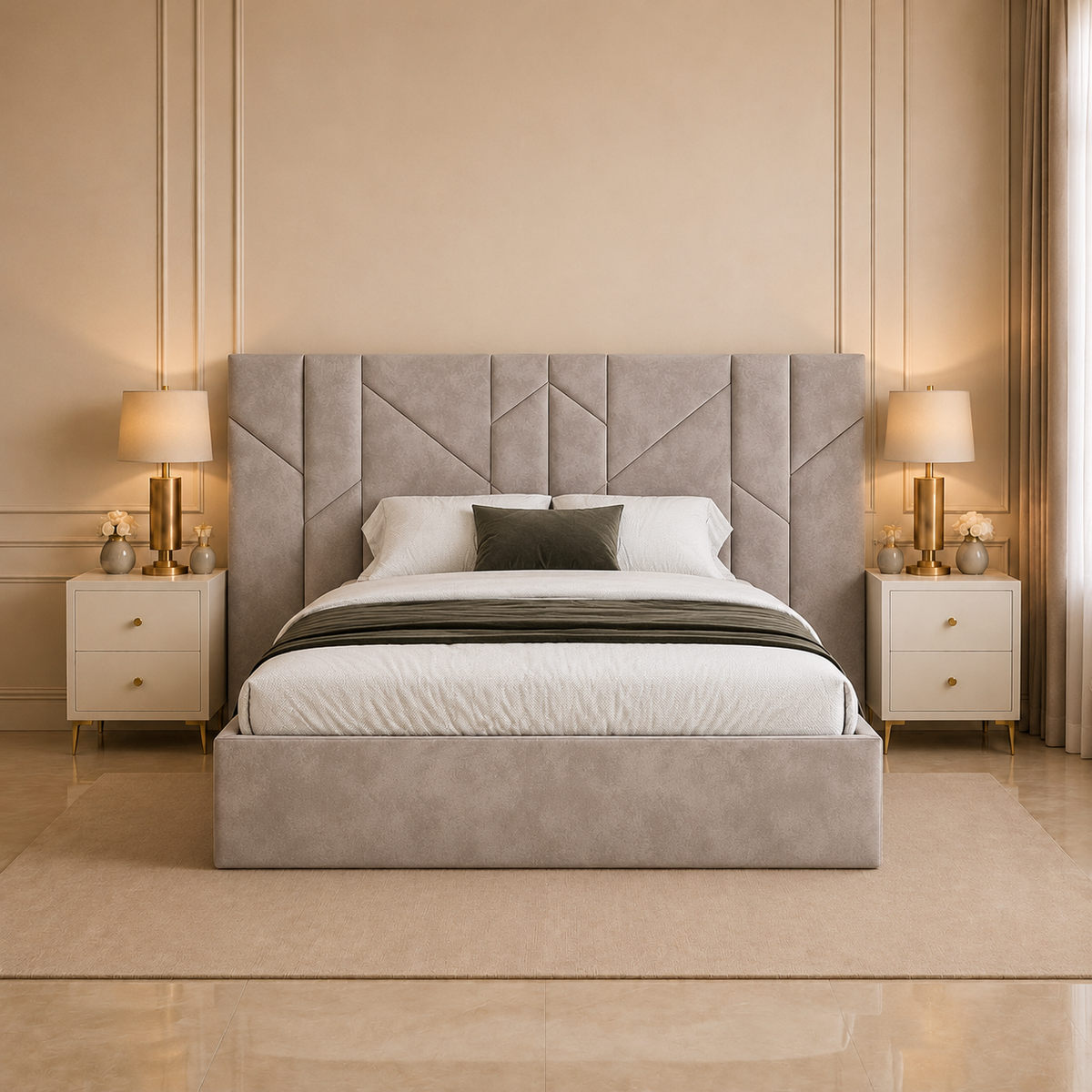Hugo Japandi Upholstered Bed Frame