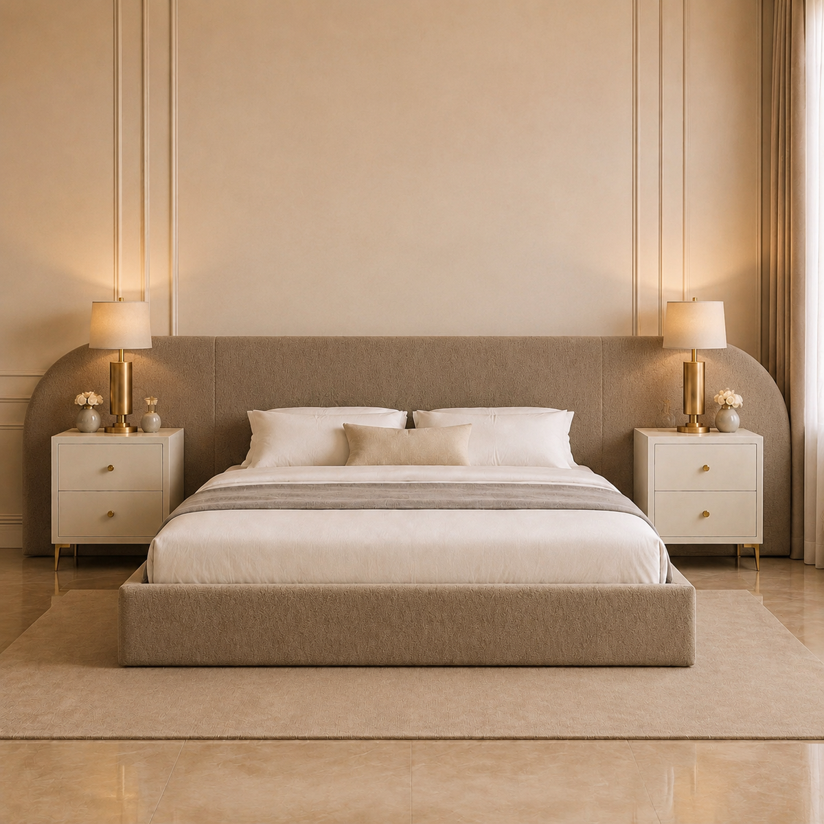 Furl Curved Upholstered Bed Frame