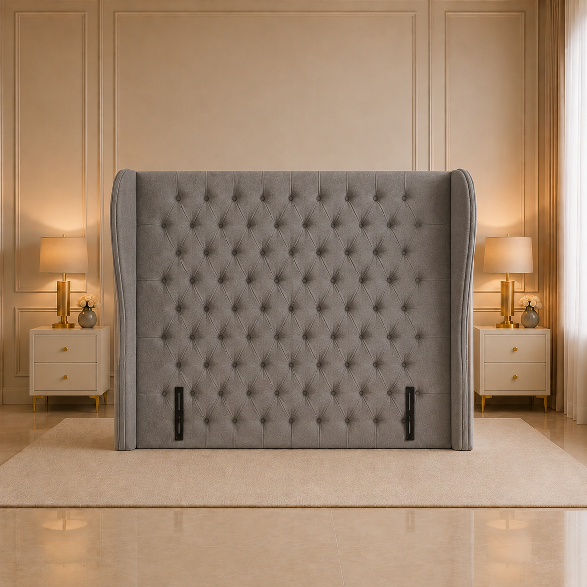 Chesterfield Curved Upholstered Headboard