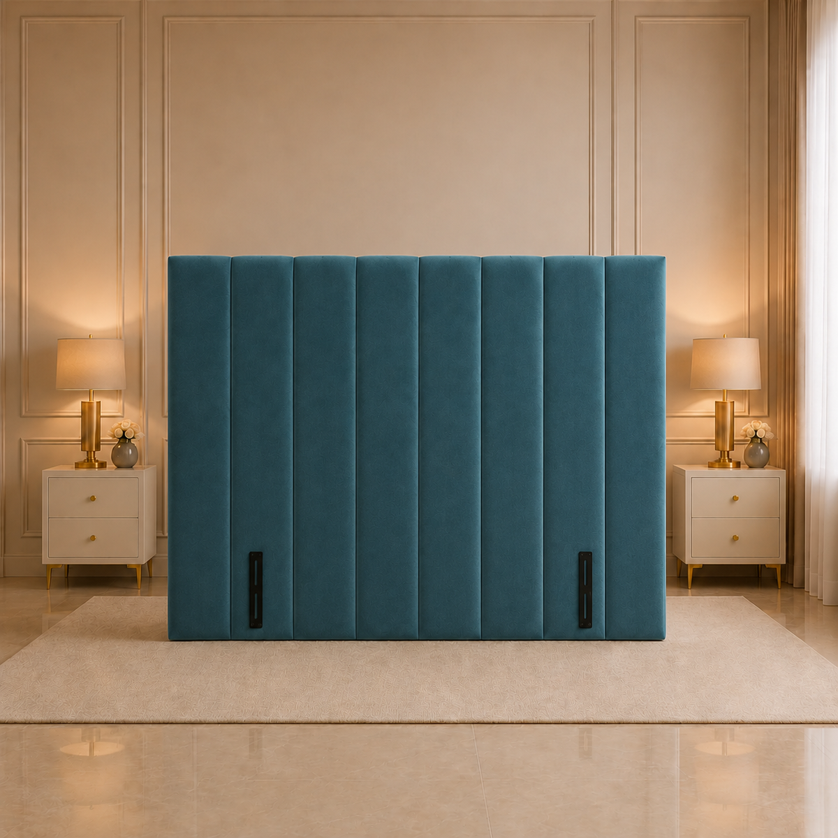 Eight Panel Stripe Upholstered Headboard