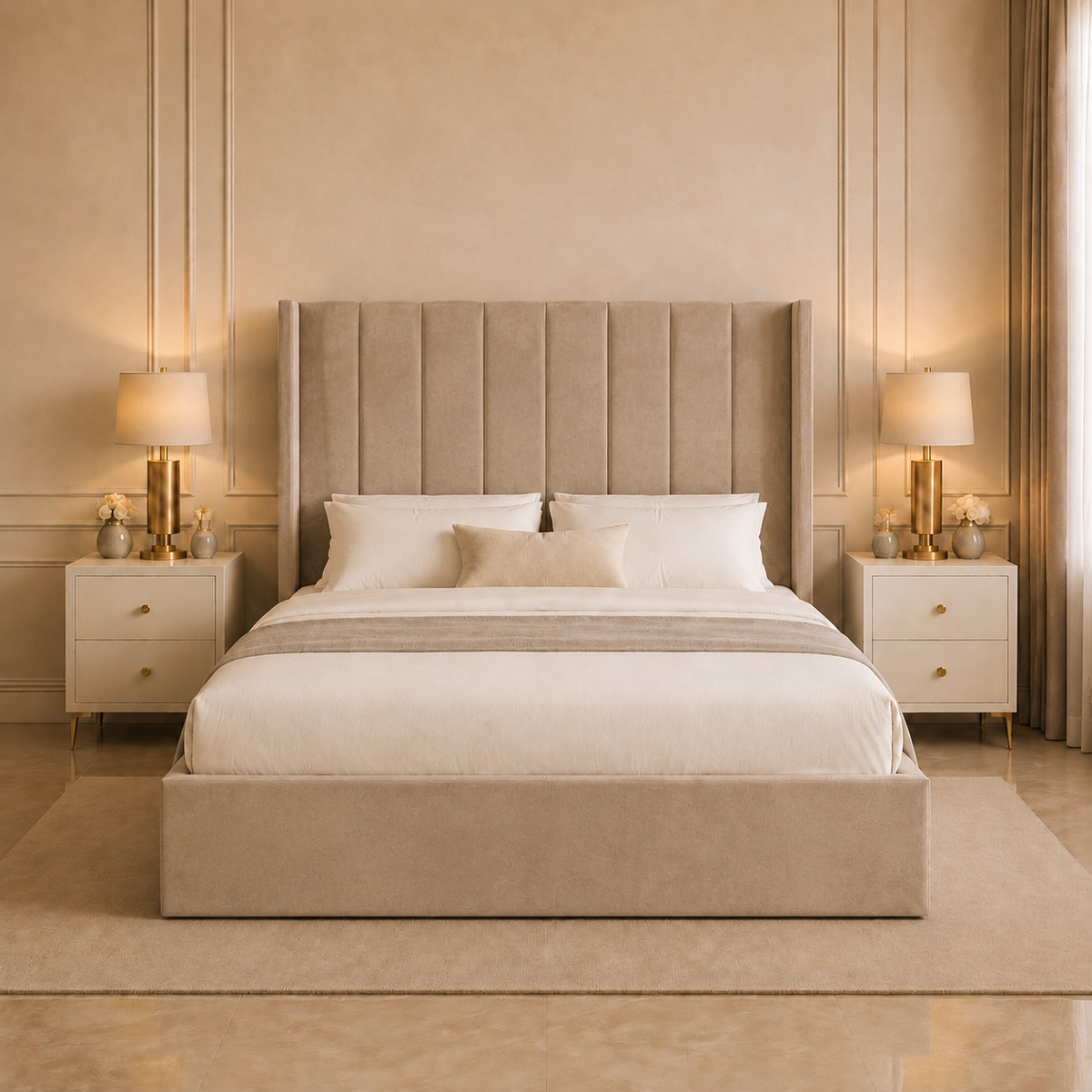 Amalfi Wingback Upholstered Bed Frame