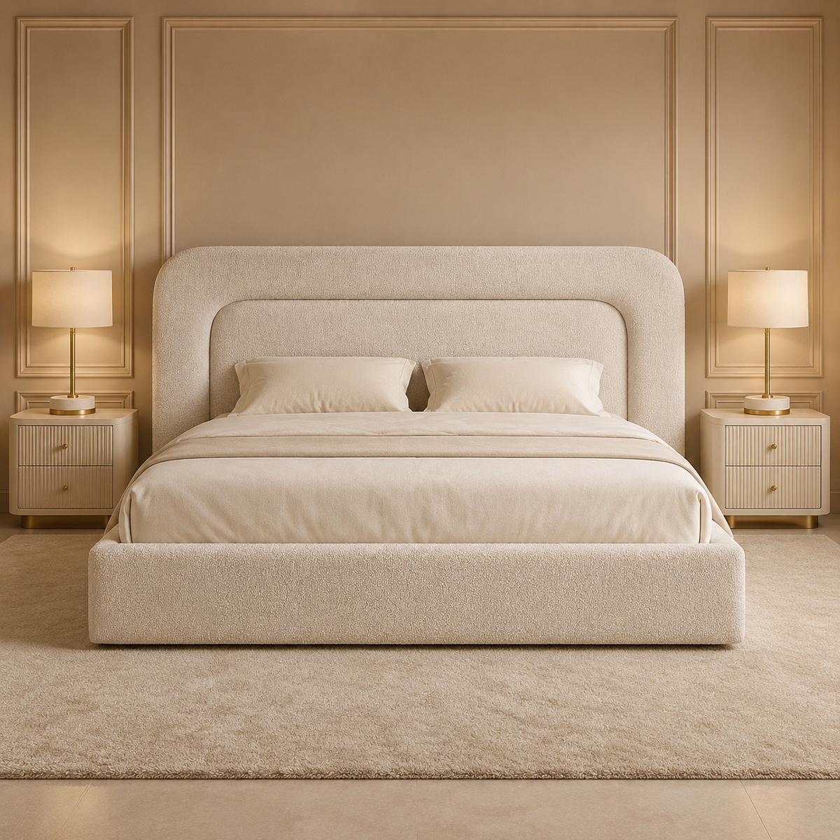 Canuba Double-Curve Upholstered Bed Frame