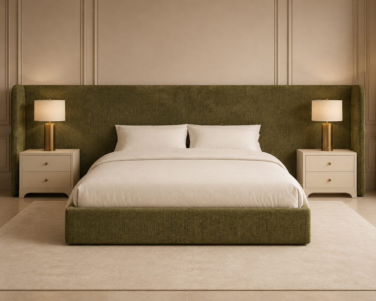 Ascot Extended Winged Upholstered Bed Frame