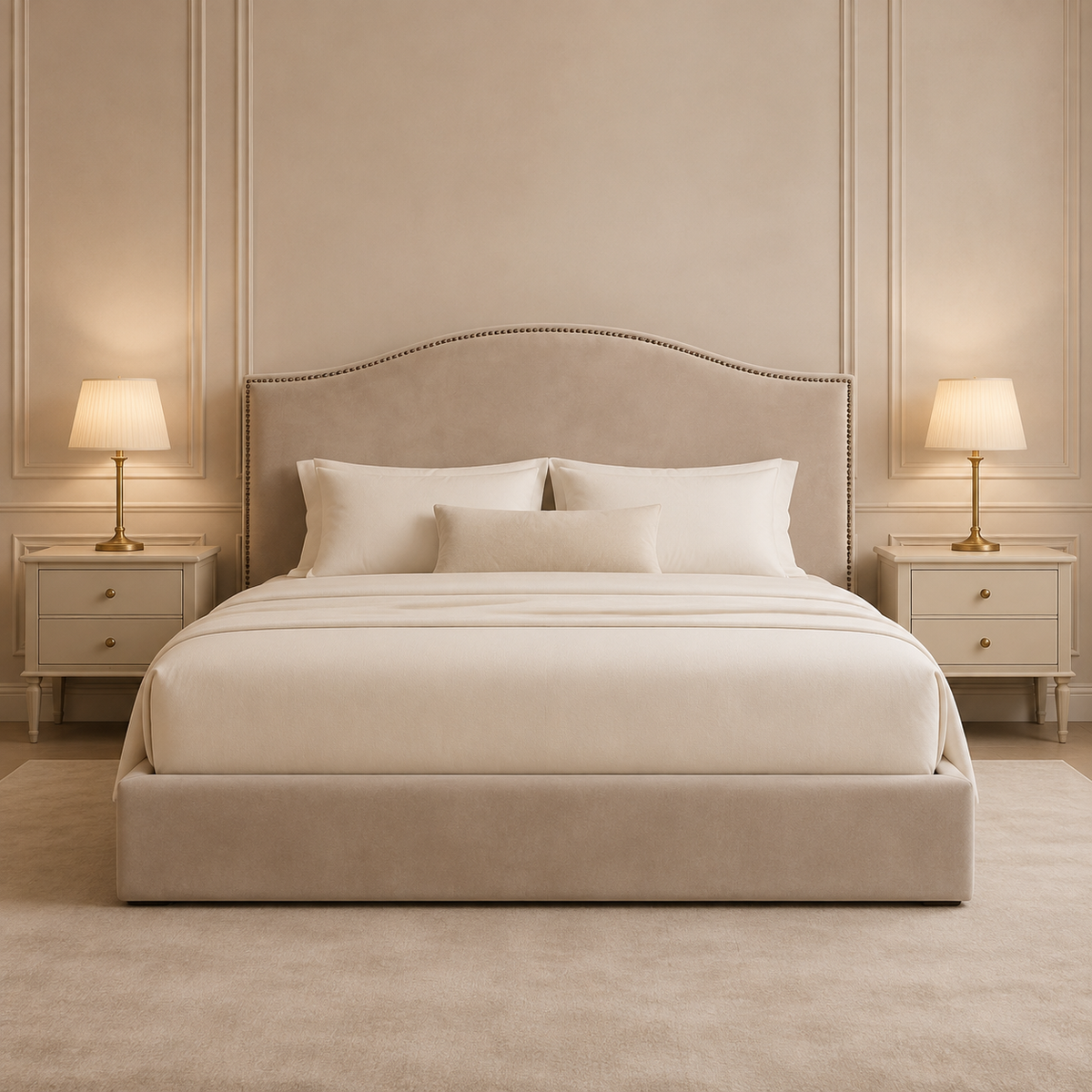 Olivia Studded Upholstered Bed Frame