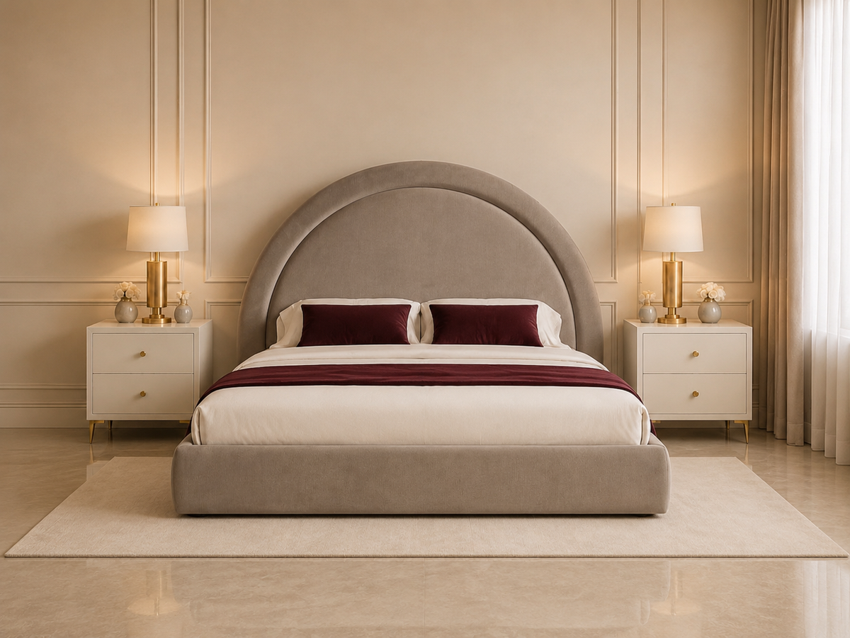 Moonlight Sculpted Upholstered Bed Frame