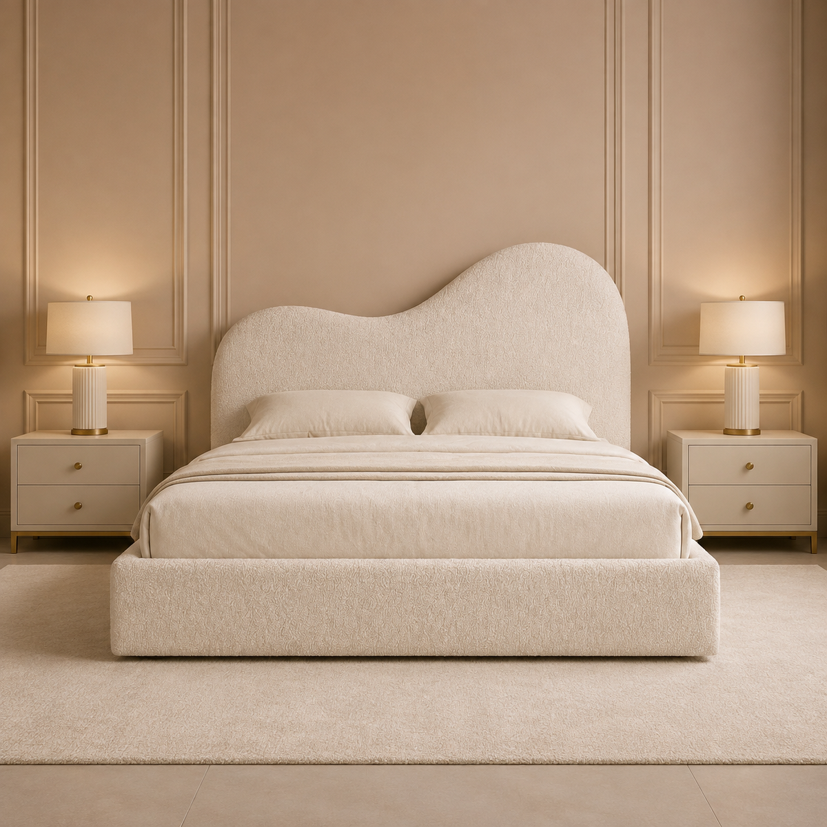 Capri Contoured Upholstered Bed Frame