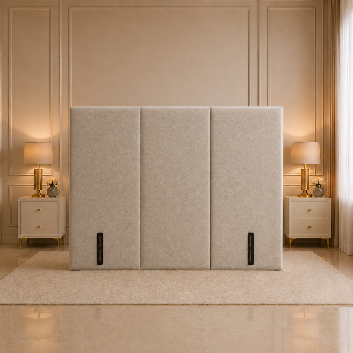 Three Panel Luxury Upholstered Headboard