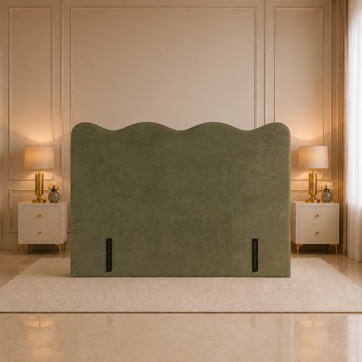 Wave Sculpted Upholstered Headboard