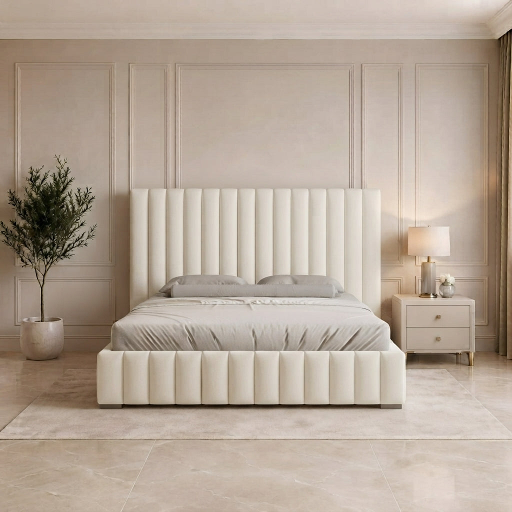 Valenza Sculpted Upholstered Bed Frame